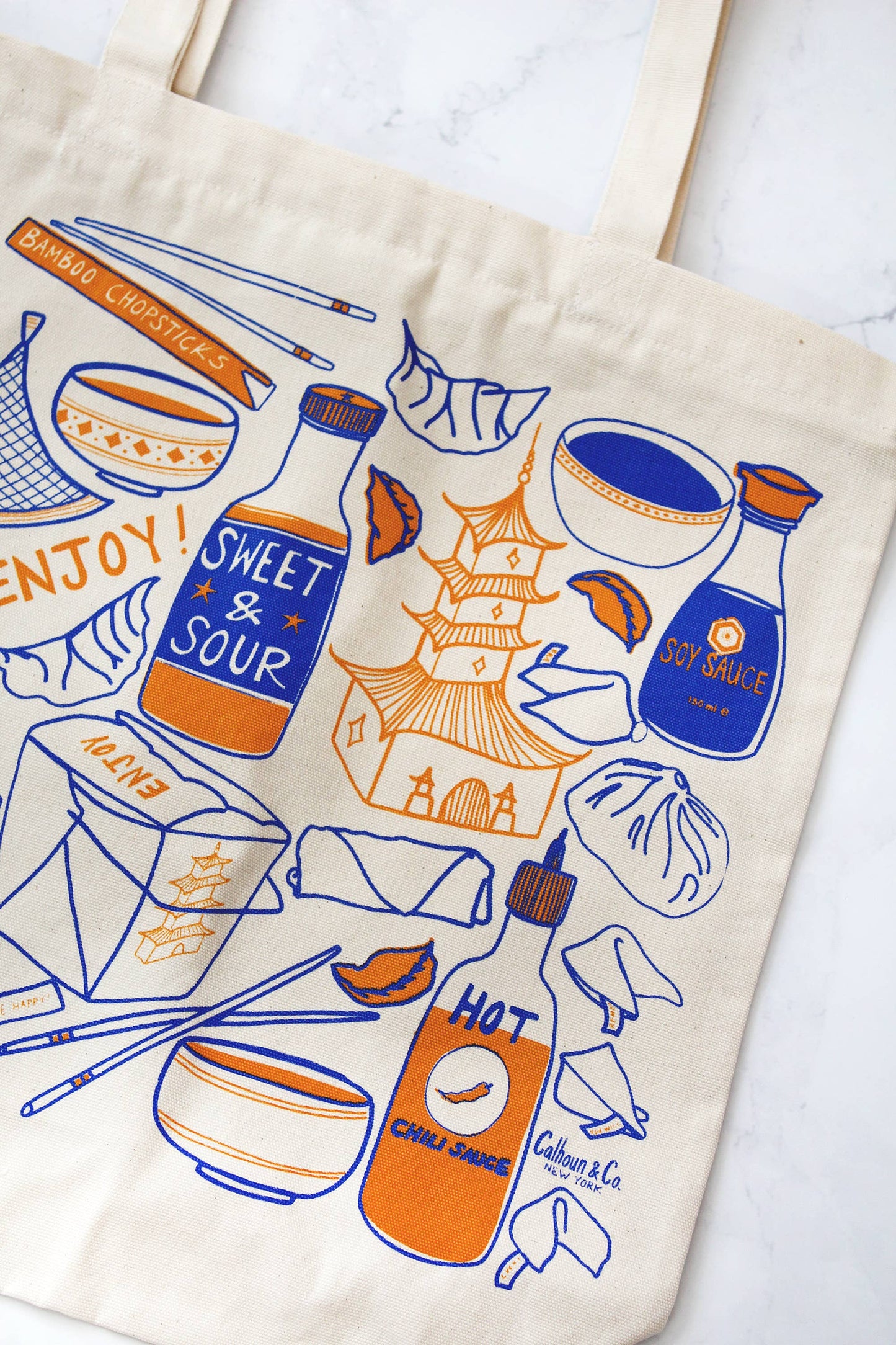 Thank You — Enjoy! Tote Bag with Zipper Closure