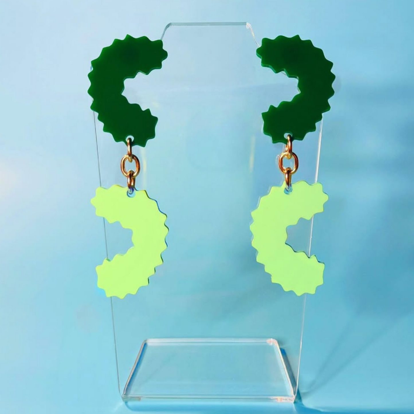 Zag Earrings: Celery