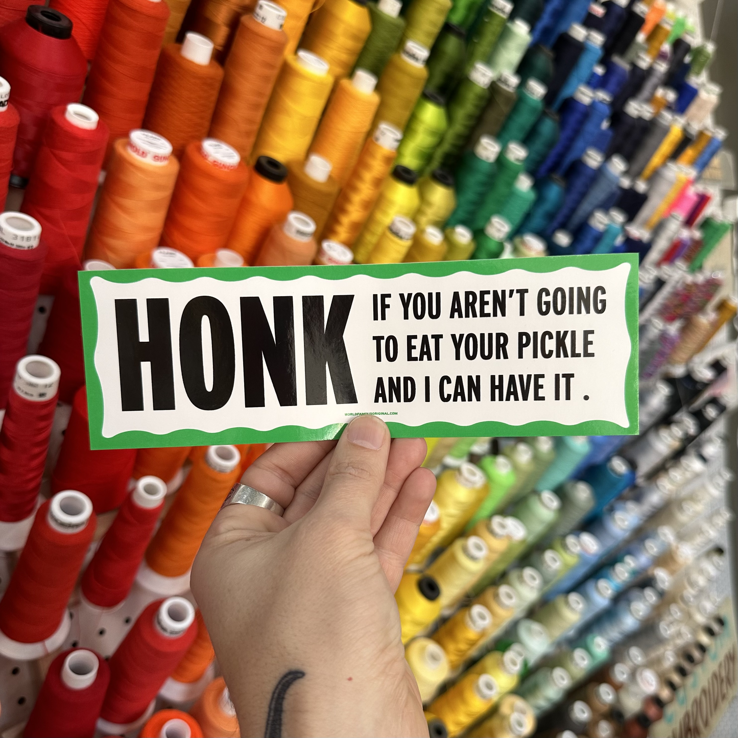 Eat Your Pickle Bumper Sticker