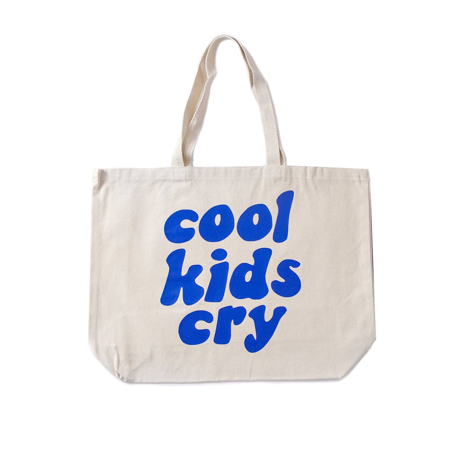 Cool Kids Cry Tote Bag | Canvas + Royal Blue