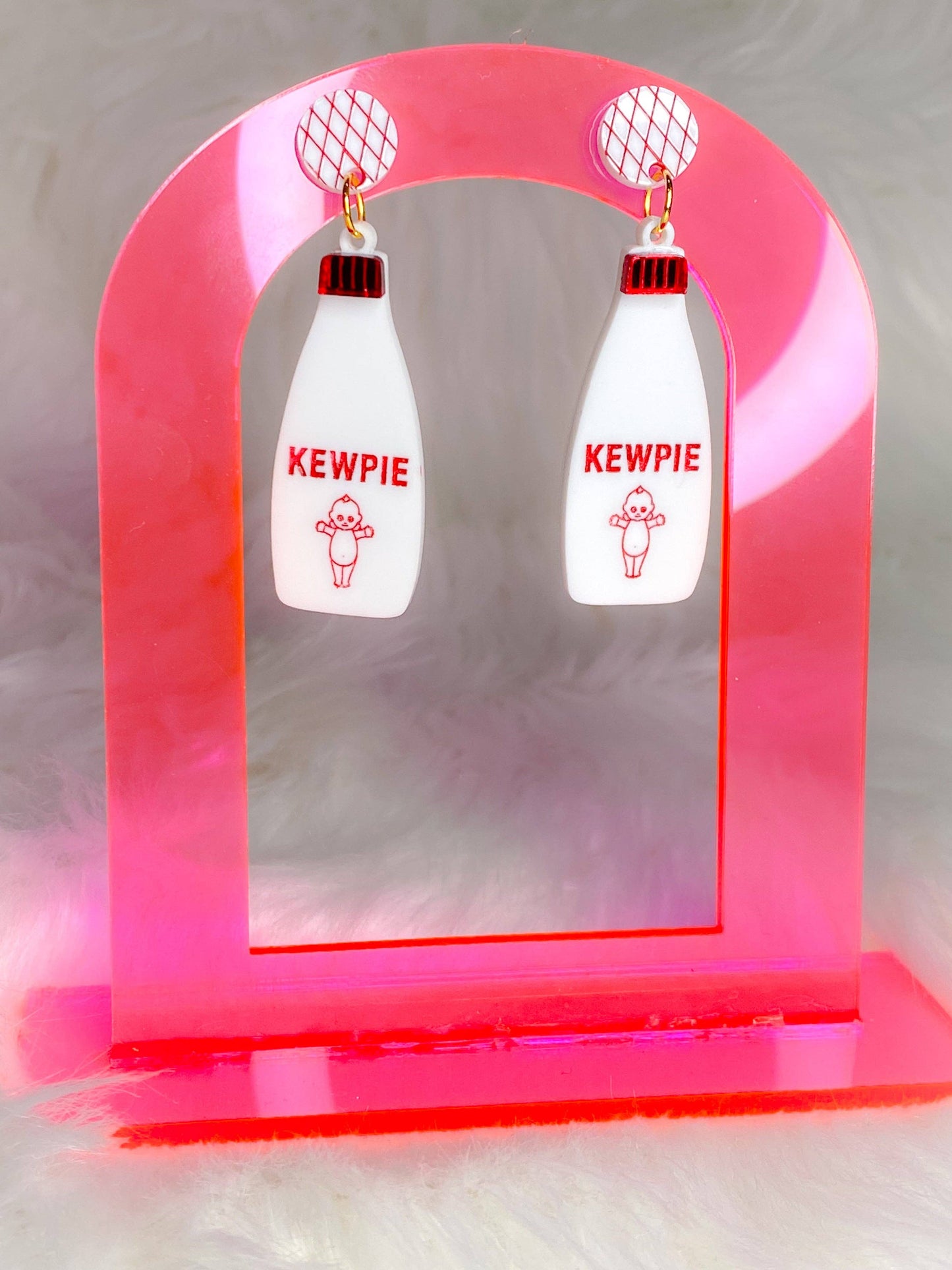 Kewpie Mayo earrings - Japanese kawaii condiment-inspired jewelry