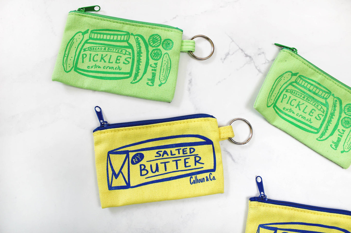 Butter Zipper Card Pouch with Keyring