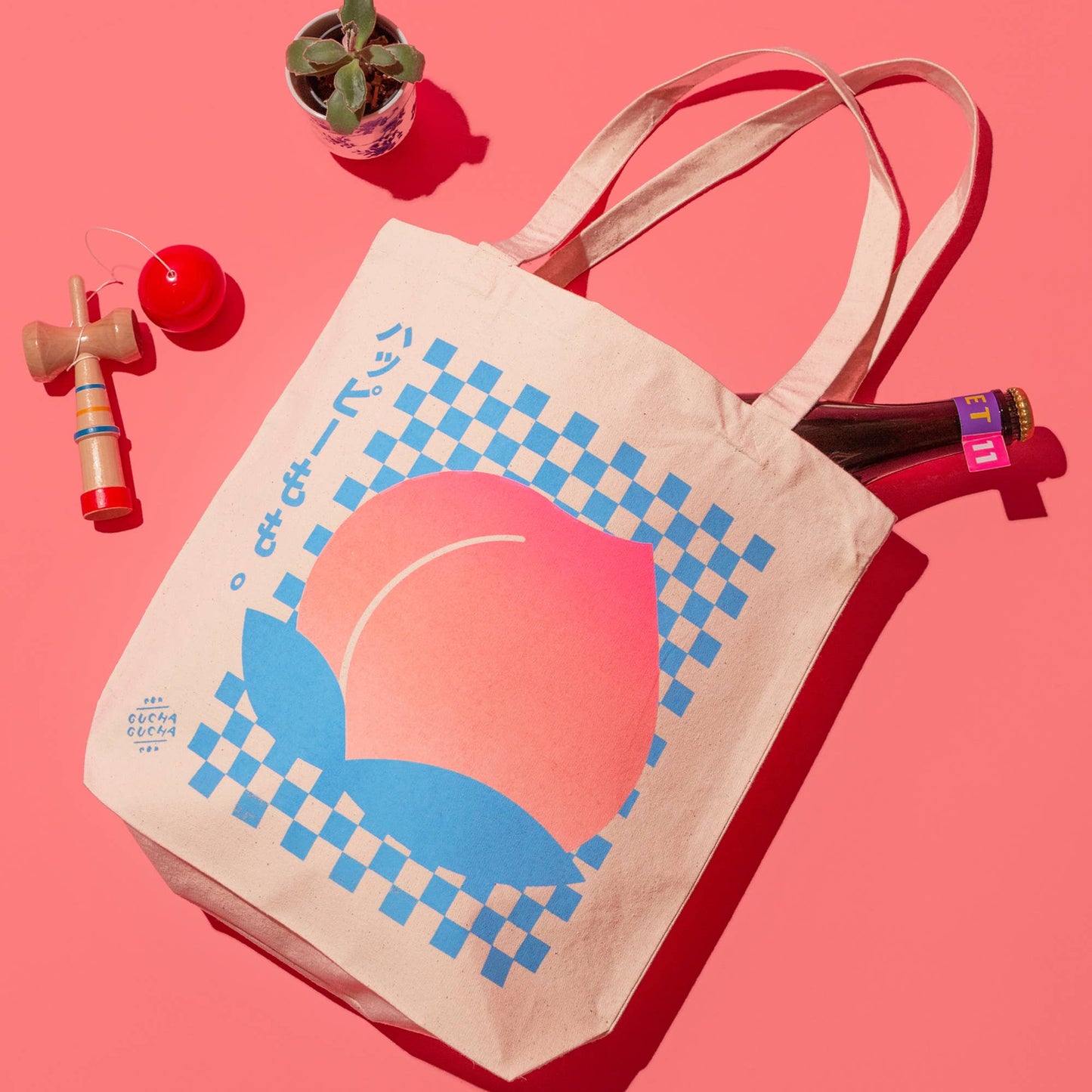Happy Peach Tote Bag