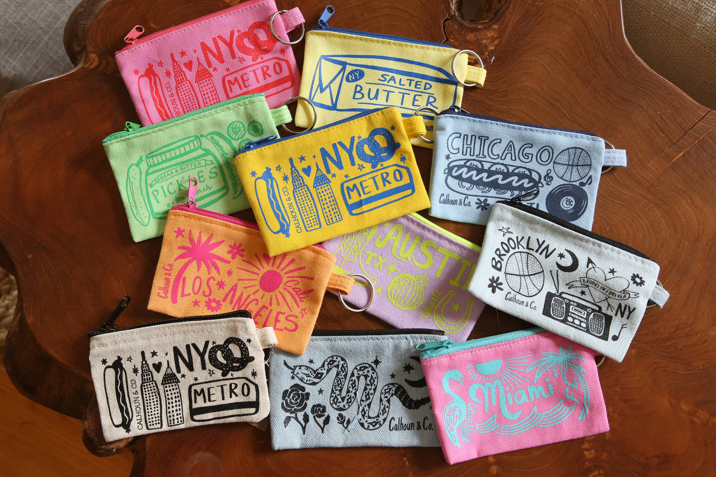 Butter Zipper Card Pouch with Keyring