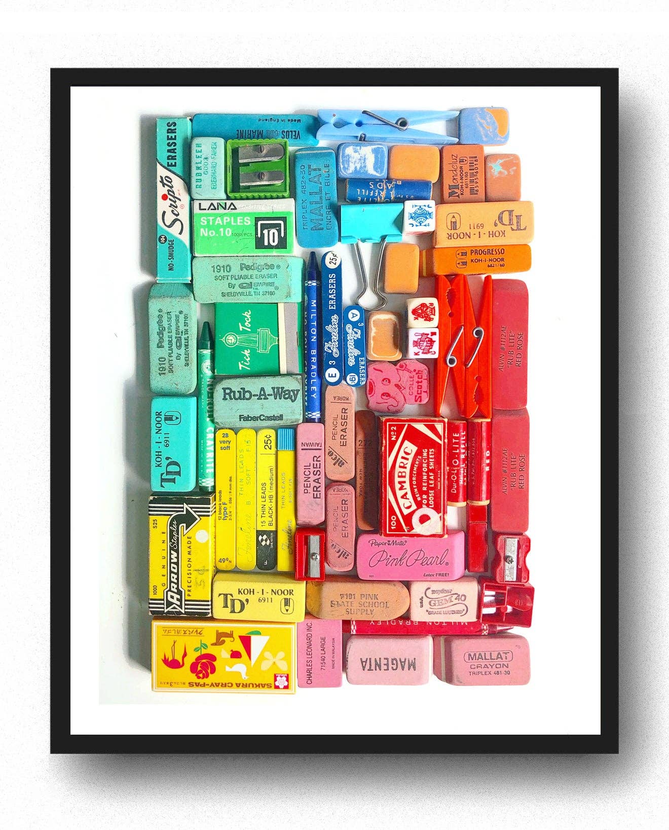 Eraser Arrangement No. 4 - Photographic Print: 8.5" x11"
