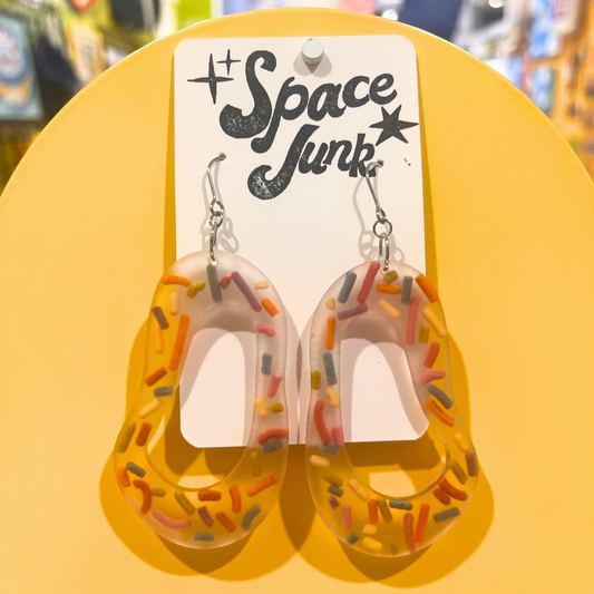 Space Junk Earrings: Abstract Sprinkles