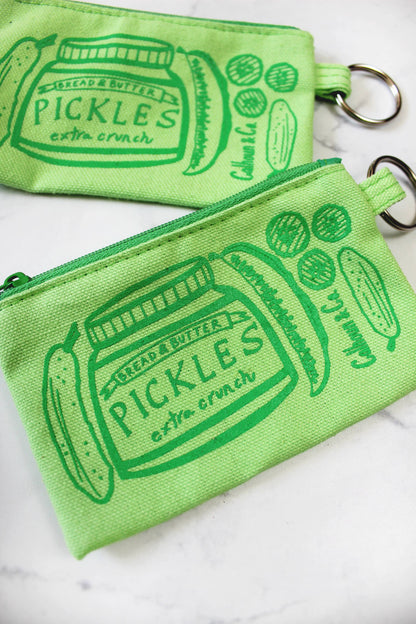 Pickle Zipper Card Pouch with Keyring