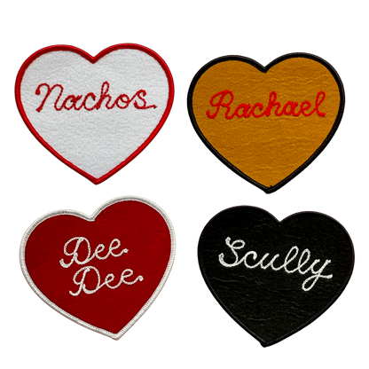 Custom Mini Heart Patches: Red Felt