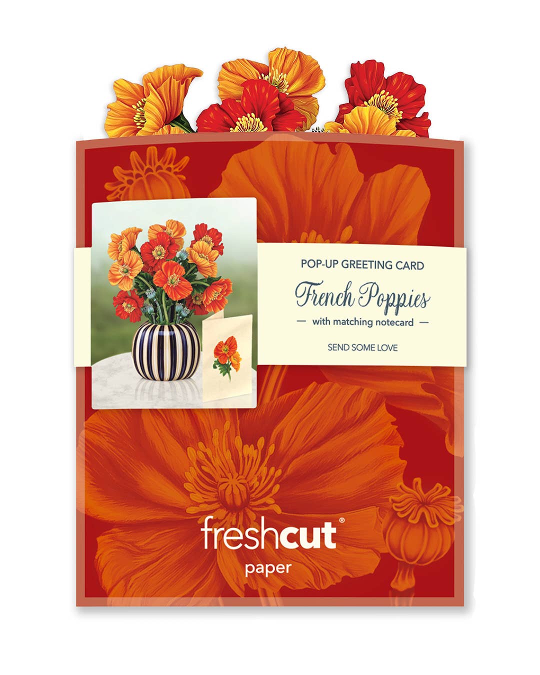 Mini French Poppies Pop-Up Greeting Card