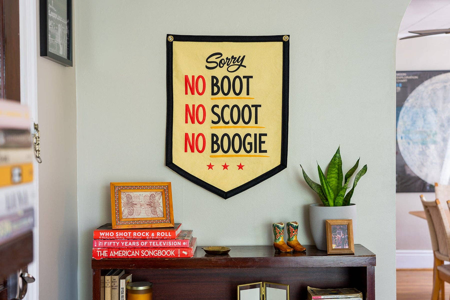 No Boot No Scoot No Boogie Camp Flag