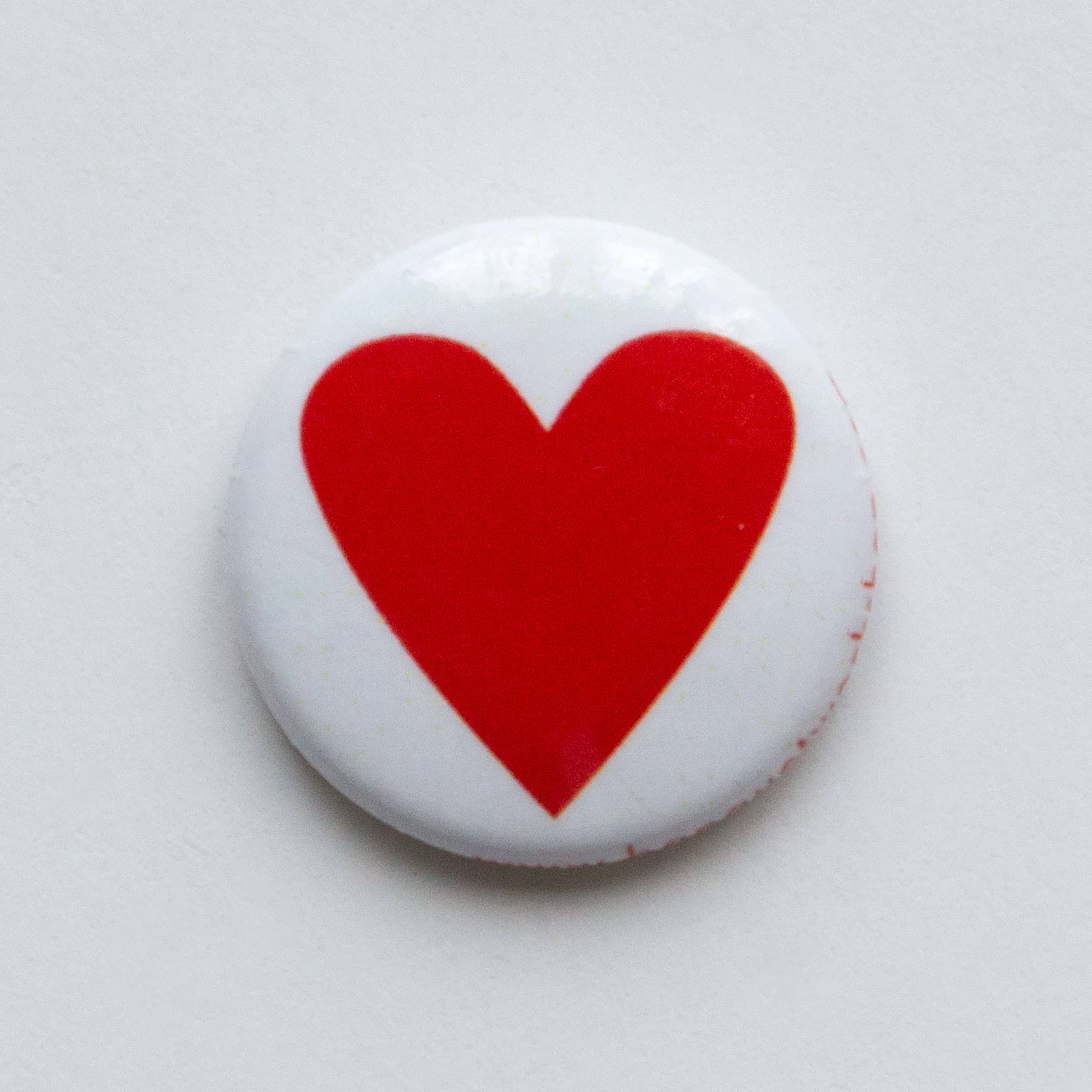 Red Heart Pin / Button – Happy Happy Joy Joy
