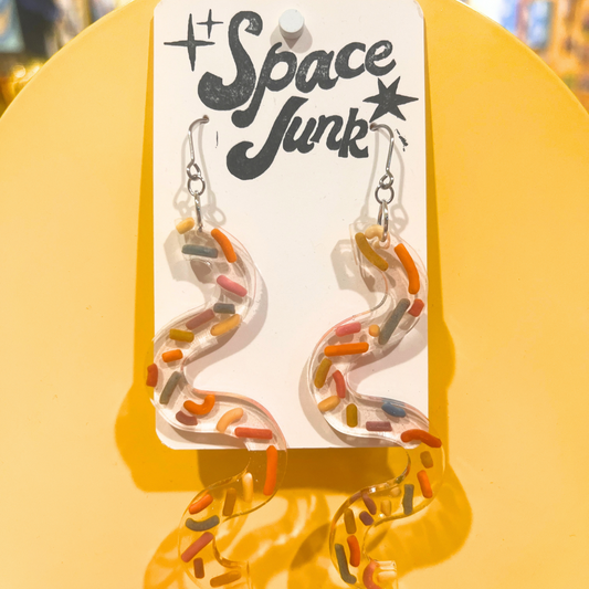 Space Junk Earrings: Sprinkle Chonky Noodle