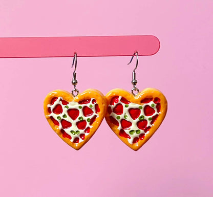 Heart Pizza Earrings