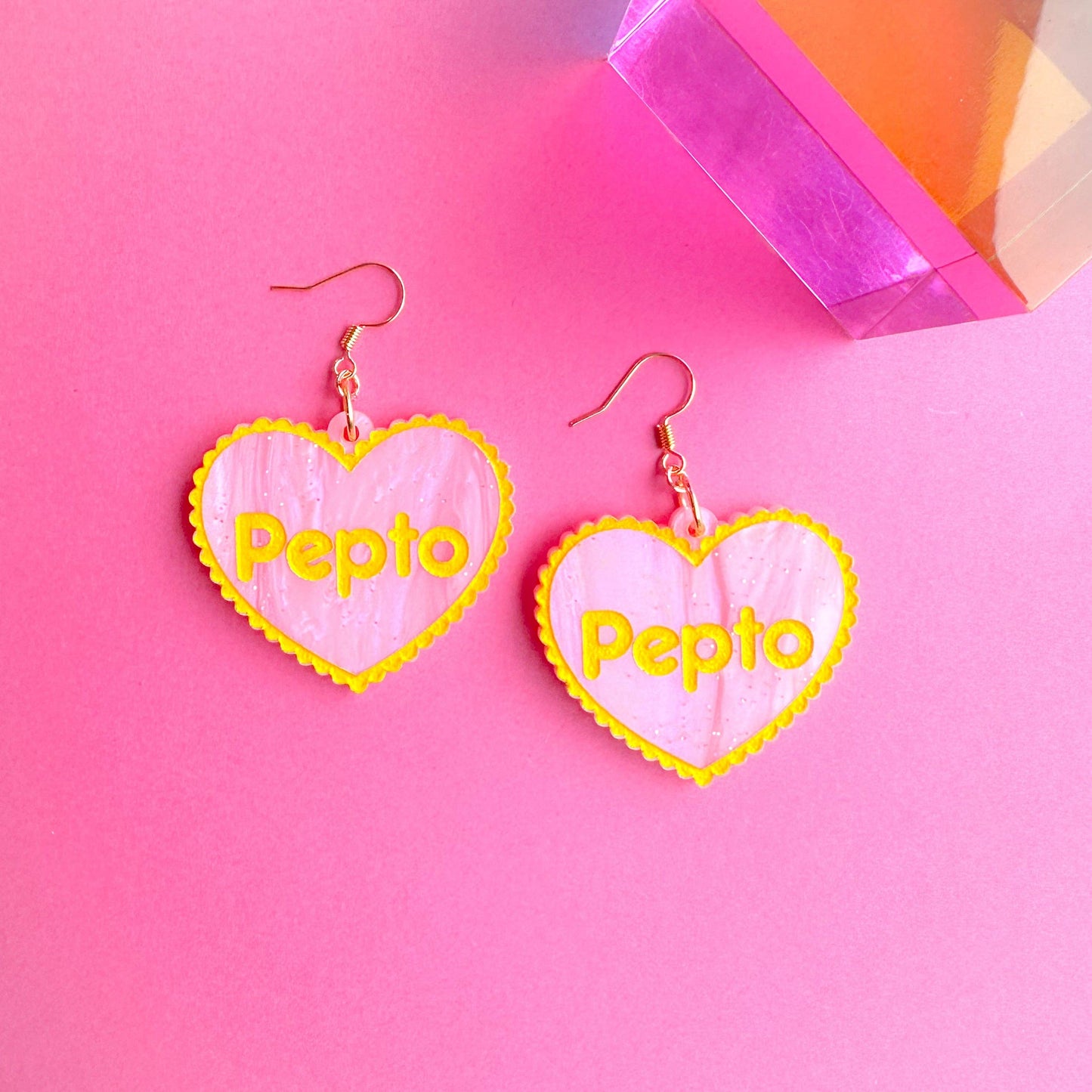 Pepto Heart Earrings