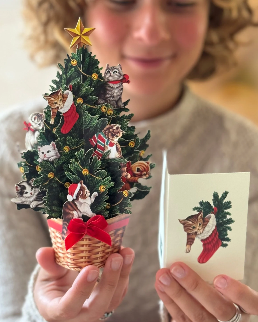 Mini Meowy Christmas Tree Pop-Up Card