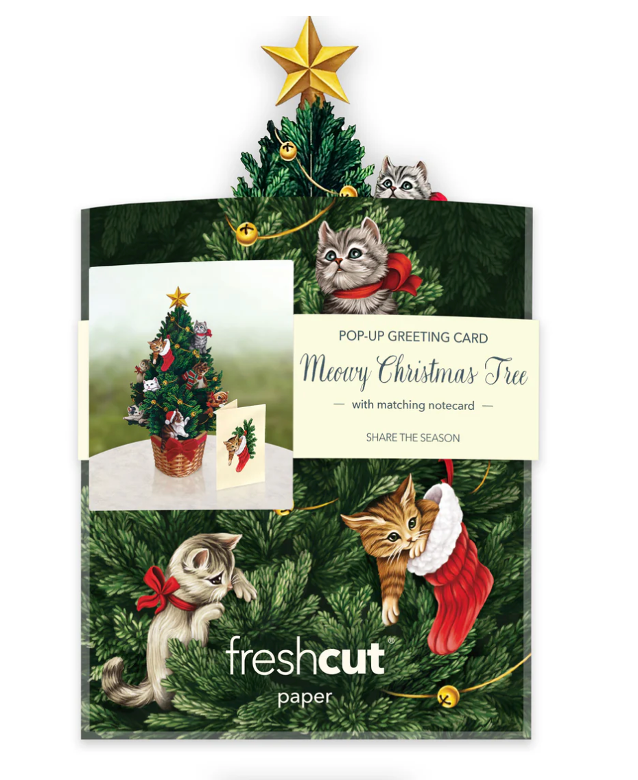 Mini Meowy Christmas Tree Pop-Up Card