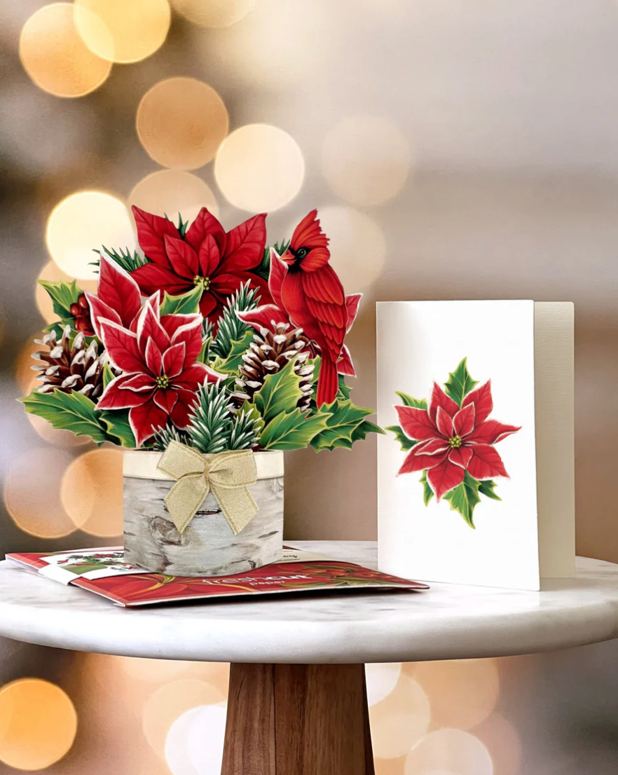 Mini Birch Poinsettia Pop-Up Card