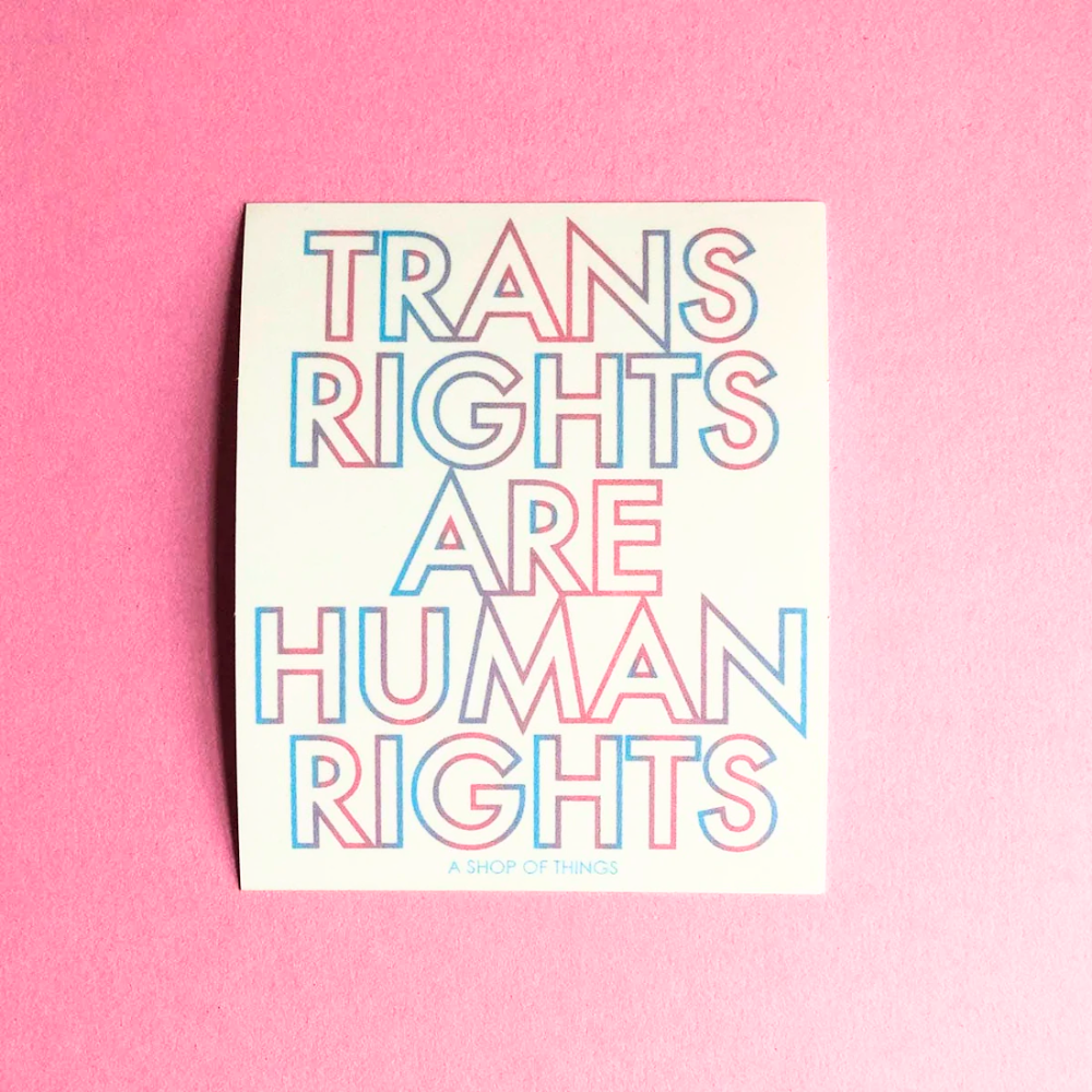 Trans rights sticker
