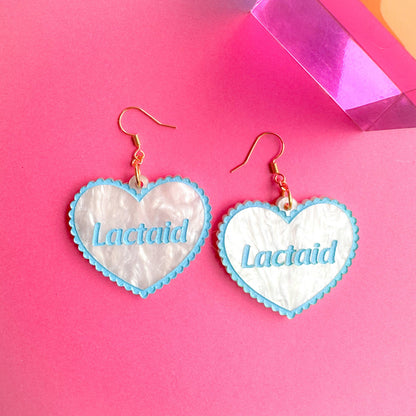 Lactaid Heart Earrings