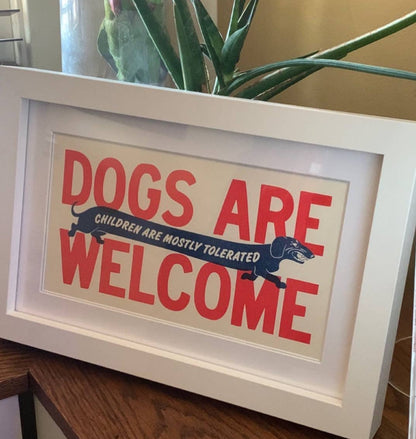 Dogs Are Welcome Riso Print