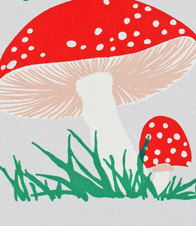 HOLIDAY MUSHROOMS GREETING CARD